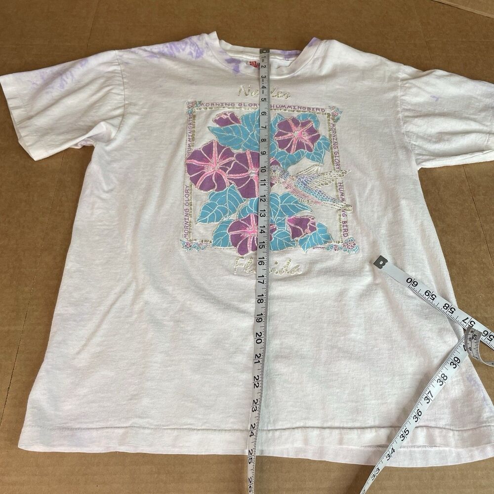 Vintage Naples Florida Graphic T Shirt, Medium, Hanes, White, Flowers - Picture 7 of 7